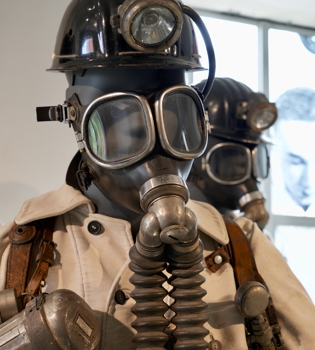 Uitrusting voor in de mijnen, gasmasker