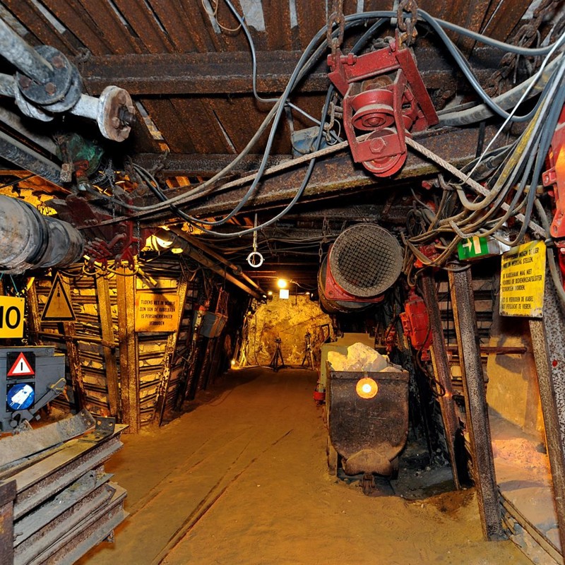 Binnenaanzicht in de Steenkolenmijn in Valkenburg 