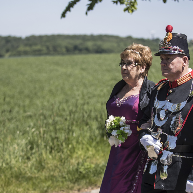 Wandleende koning en koningin van schutterij