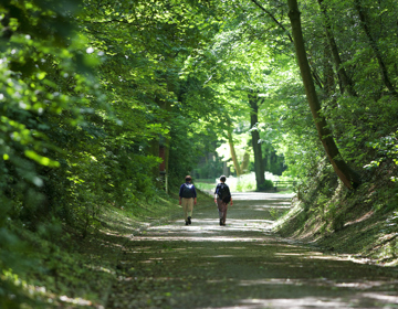 Twee wandelaars op de Kollenberg in Sittard