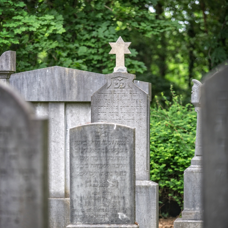 Joodse begraafplaats met grafstenen in Meerssen
