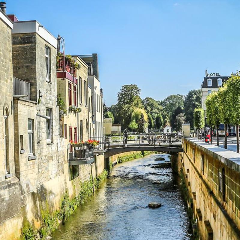 Historische binnenstad met Geul in Valkenburg