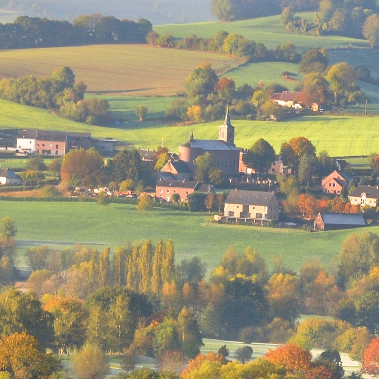 Uitzicht op een herfstlandschap in het Heuvelland