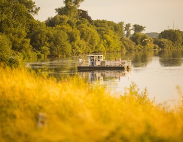 Veerbootje vervoert mensen over de Maas