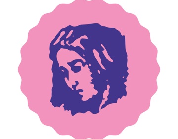 Roze icoontje van een vrouw als representatie van Kasteel Limbricht en het Salviuskerkje
