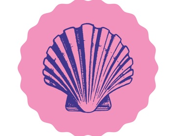 Icoontje van een roze en paarse schelp als representatie van Jacobus de Meerdere 