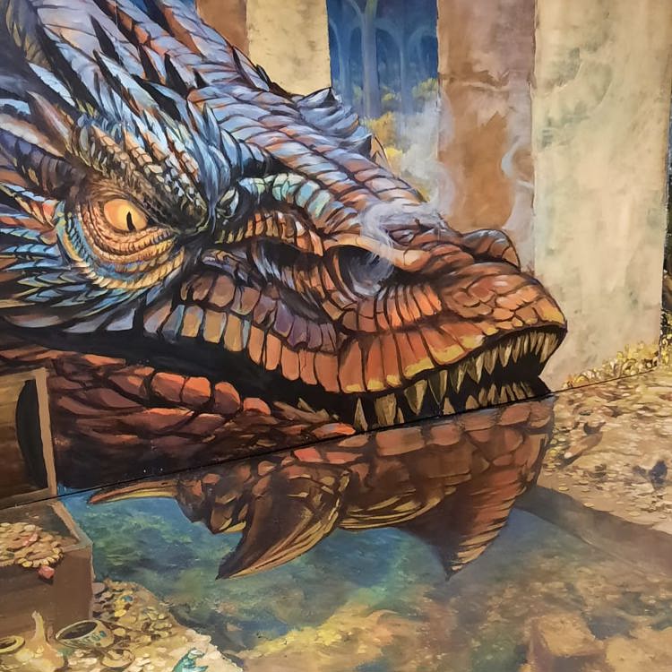 3D grotschildering van Mosasaurus bij MergelRijk