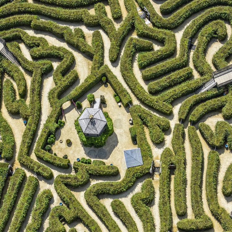 Luchtfoto van labyrint