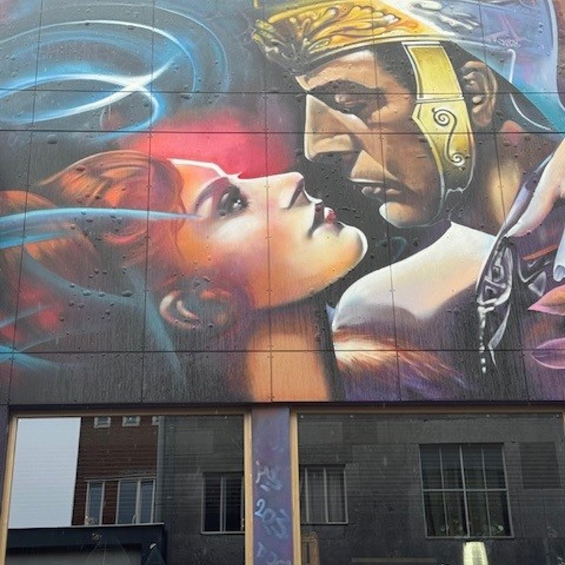 Romeinse mural op de quatro cinema in Heerlen