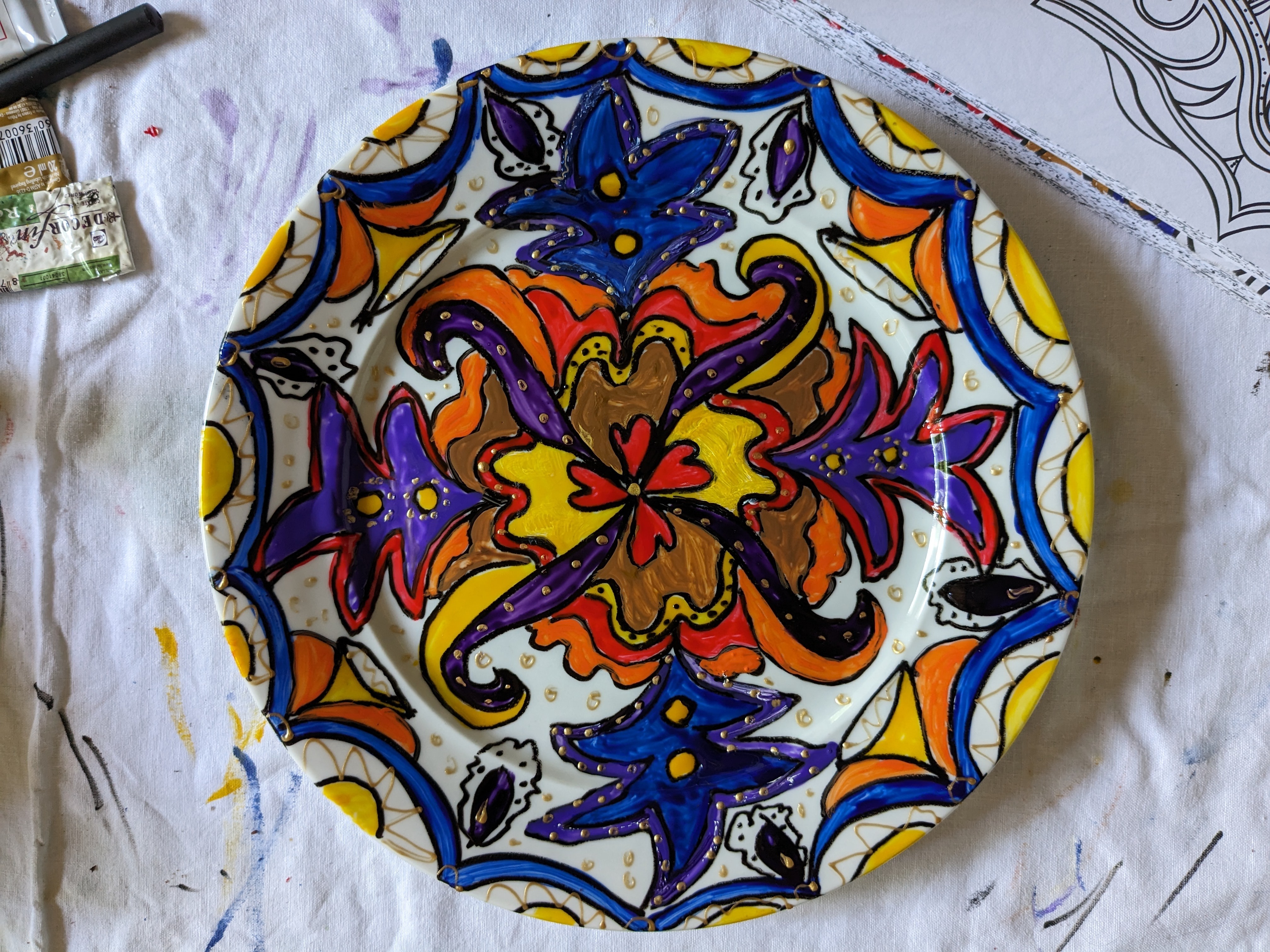 Mandala schilderen op porselein